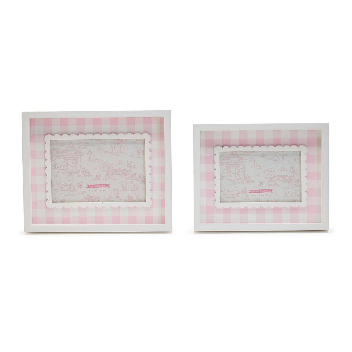 Pink Gingham Photo Frame - 2 sizes available - The Preppy Bunny