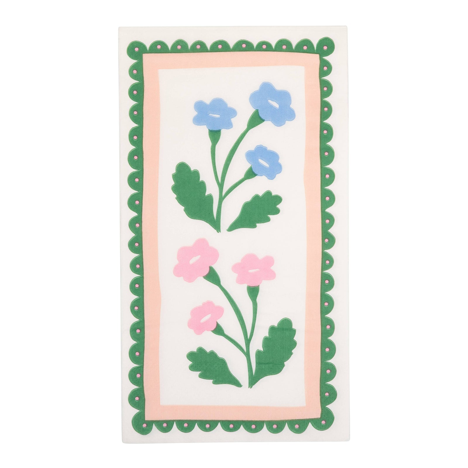Floral Border Dinner Napkins - The Preppy Bunny