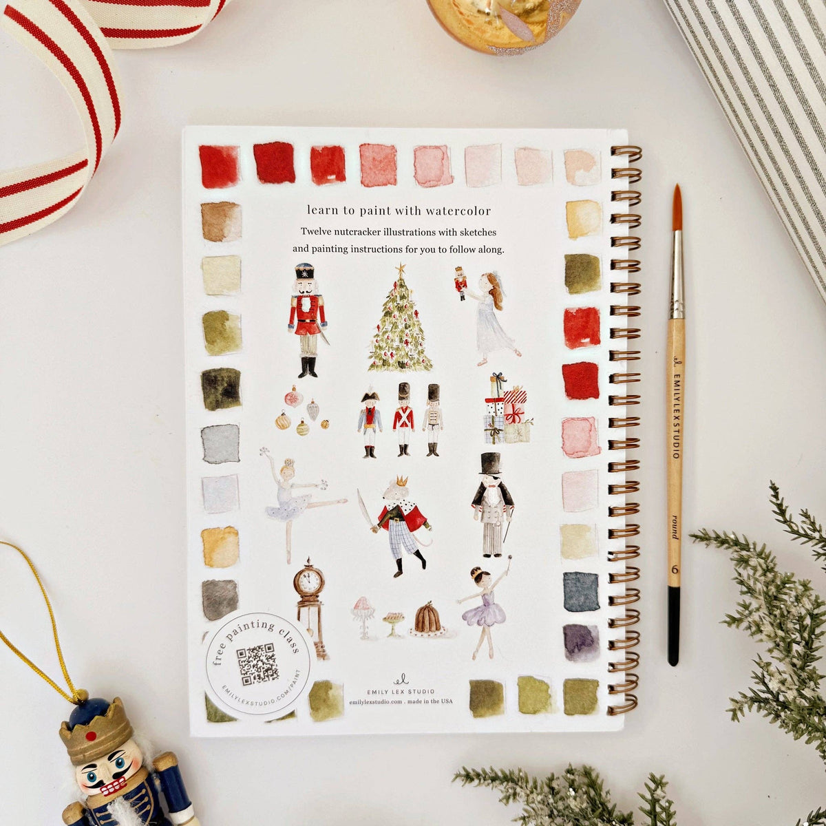 Nutcracker Watercolor Workbook - The Preppy Bunny