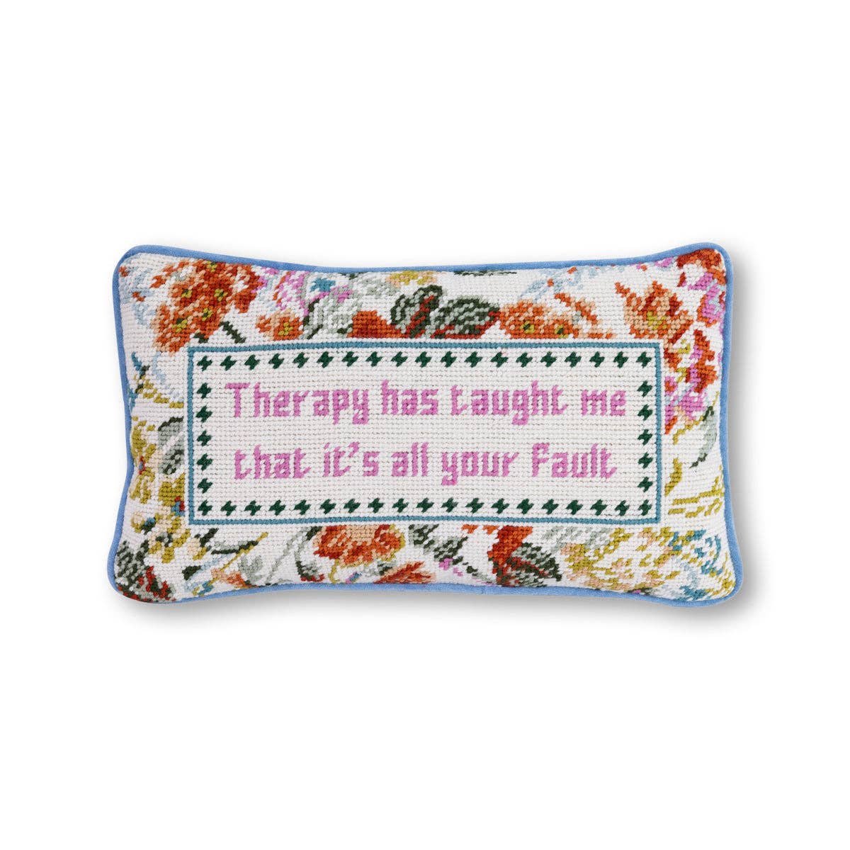 Therapy Needlepoint Pillow - The Preppy Bunny