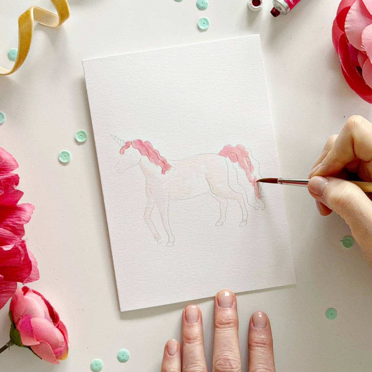Fairytale paintable watercolor notecard set - The Preppy Bunny