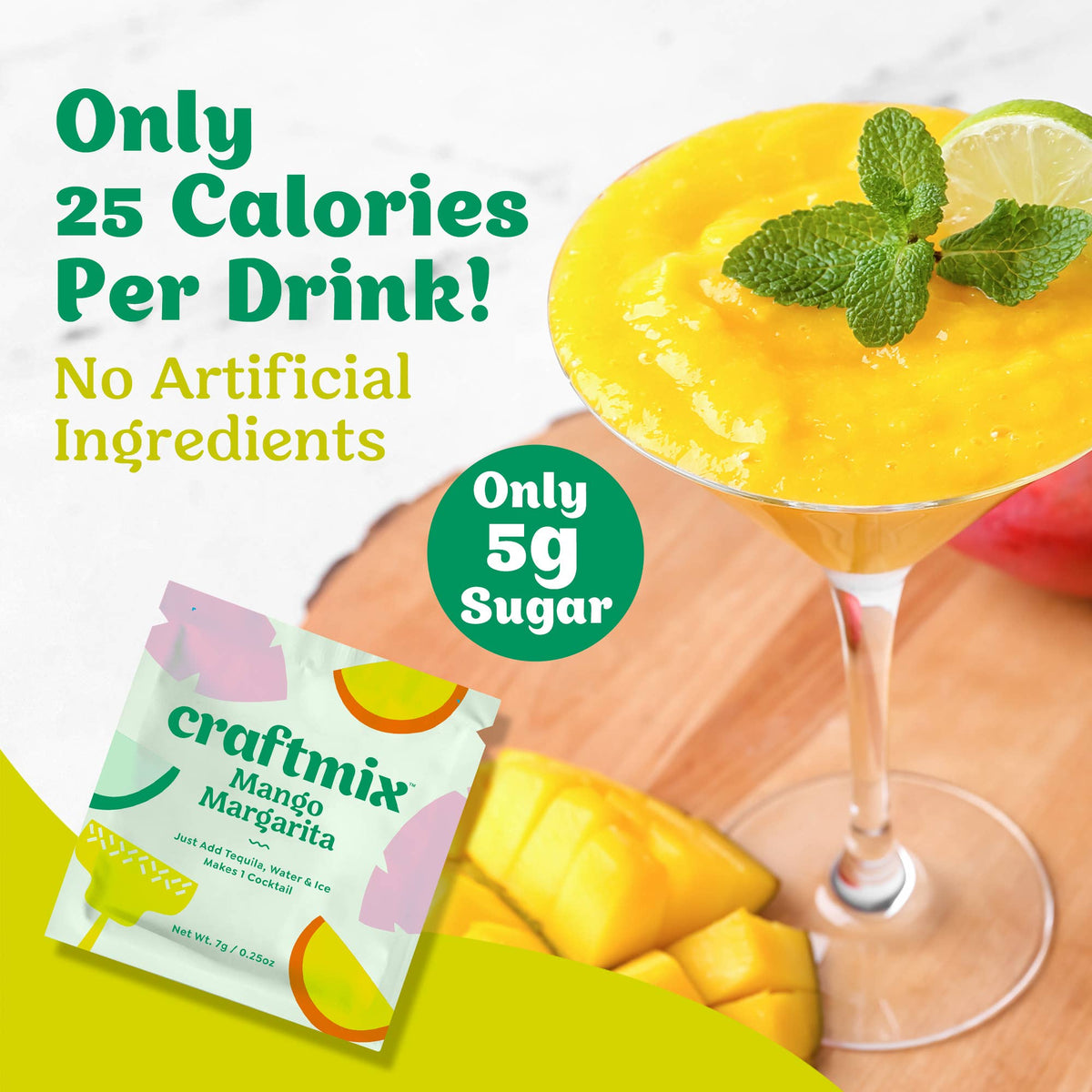Mango Margarita Cocktail / Mocktail Mixer - Single Serving