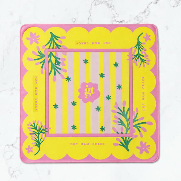 Mahjong Mat in Palm Springs Yellow 33"x33"