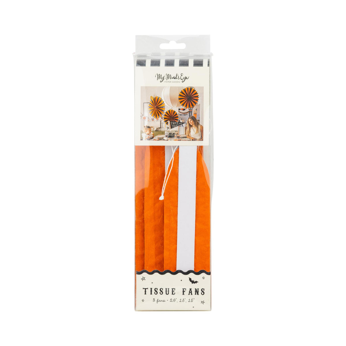 Orange and Black Large Tissue Fans
