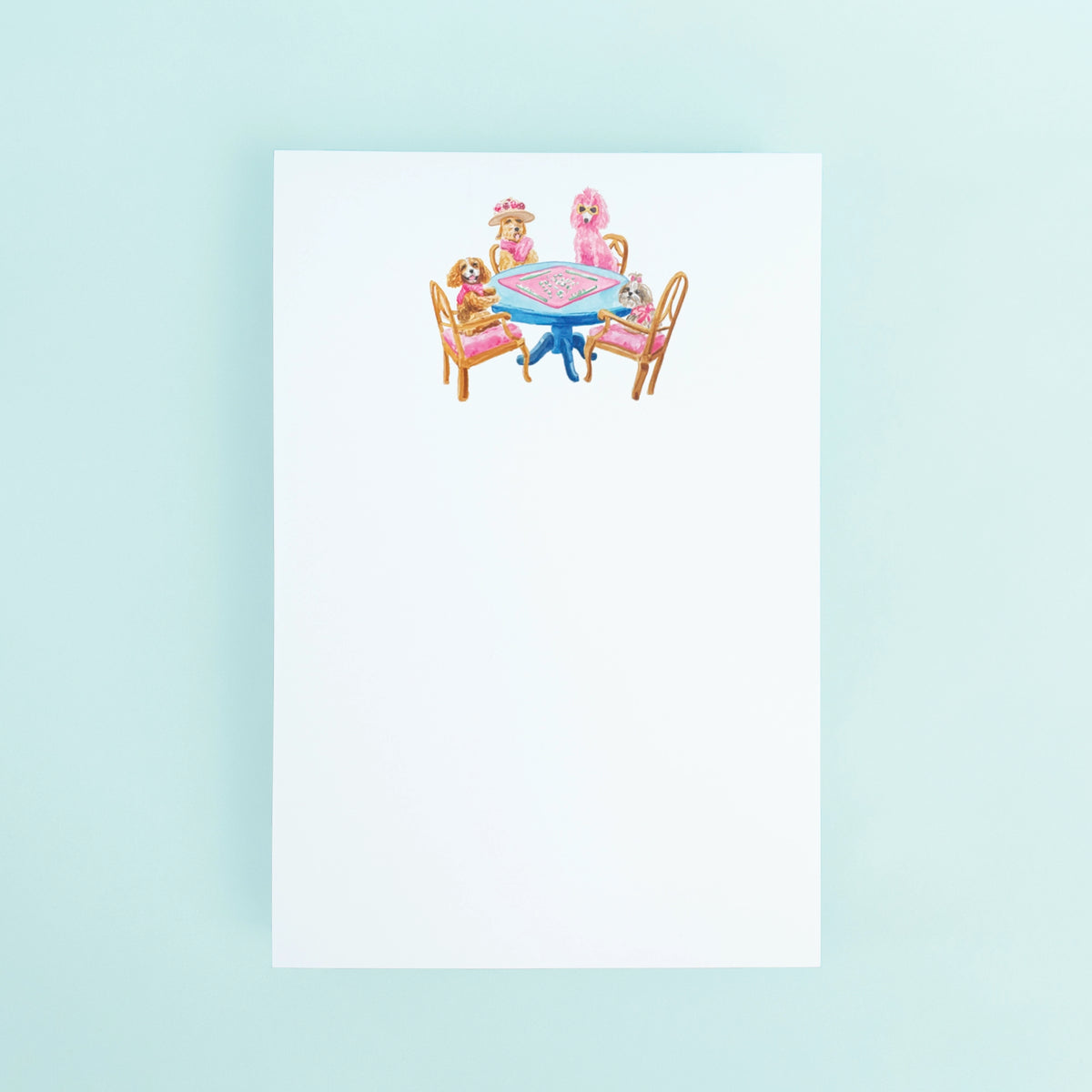 Dogs Playing Mahjong Notepad