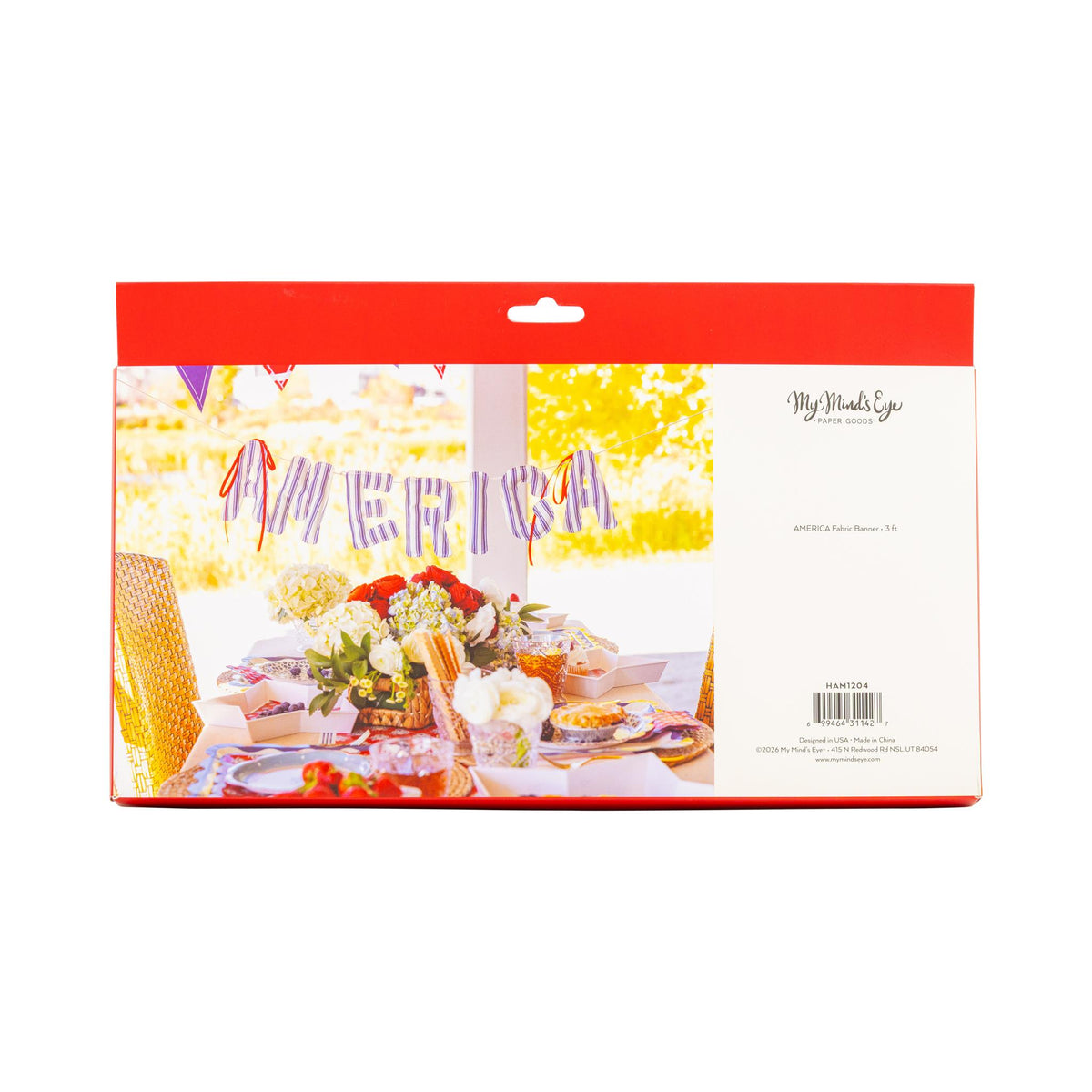 America Ticking Fabric Puffy Banner