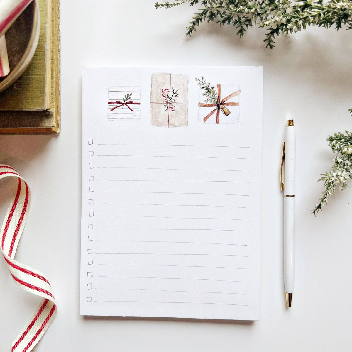 Christmas Checklist Notepad - The Preppy Bunny