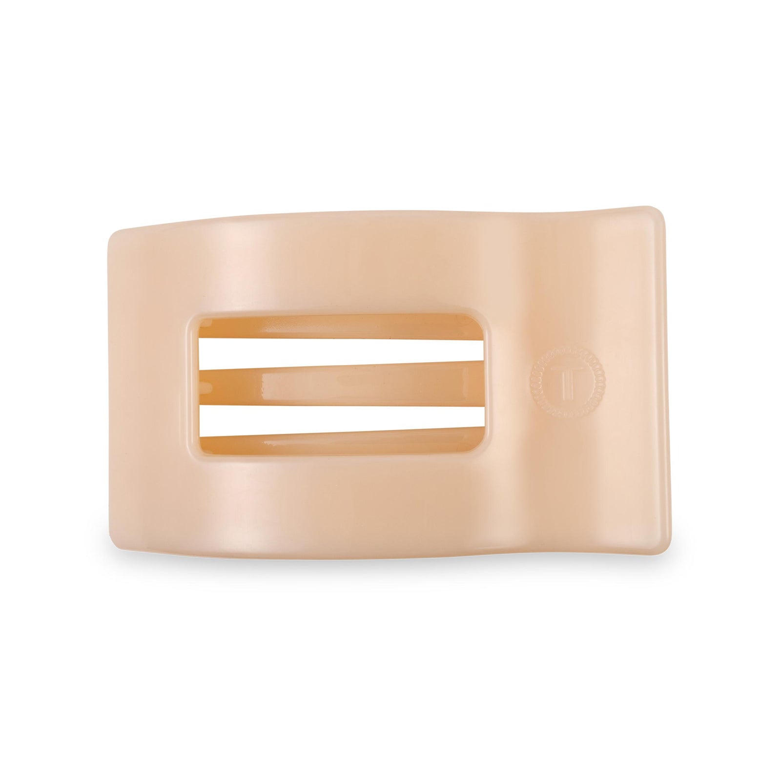 Flat Rectangle Hair Clip | Medium | Almond Beige - The Preppy Bunny