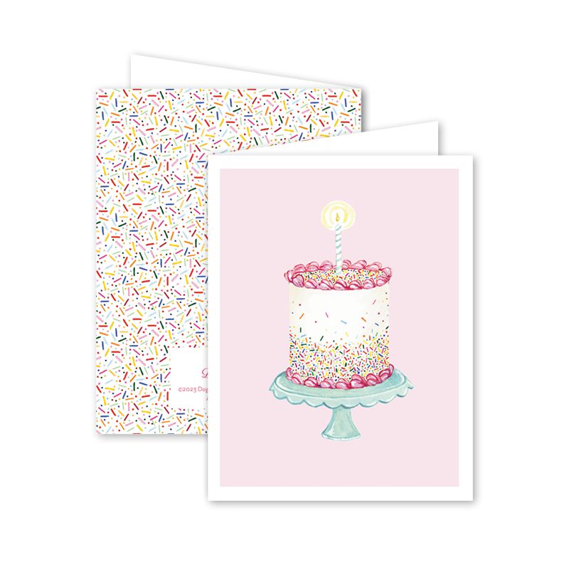 Funfetti Pink Cake Greeting Card - The Preppy Bunny