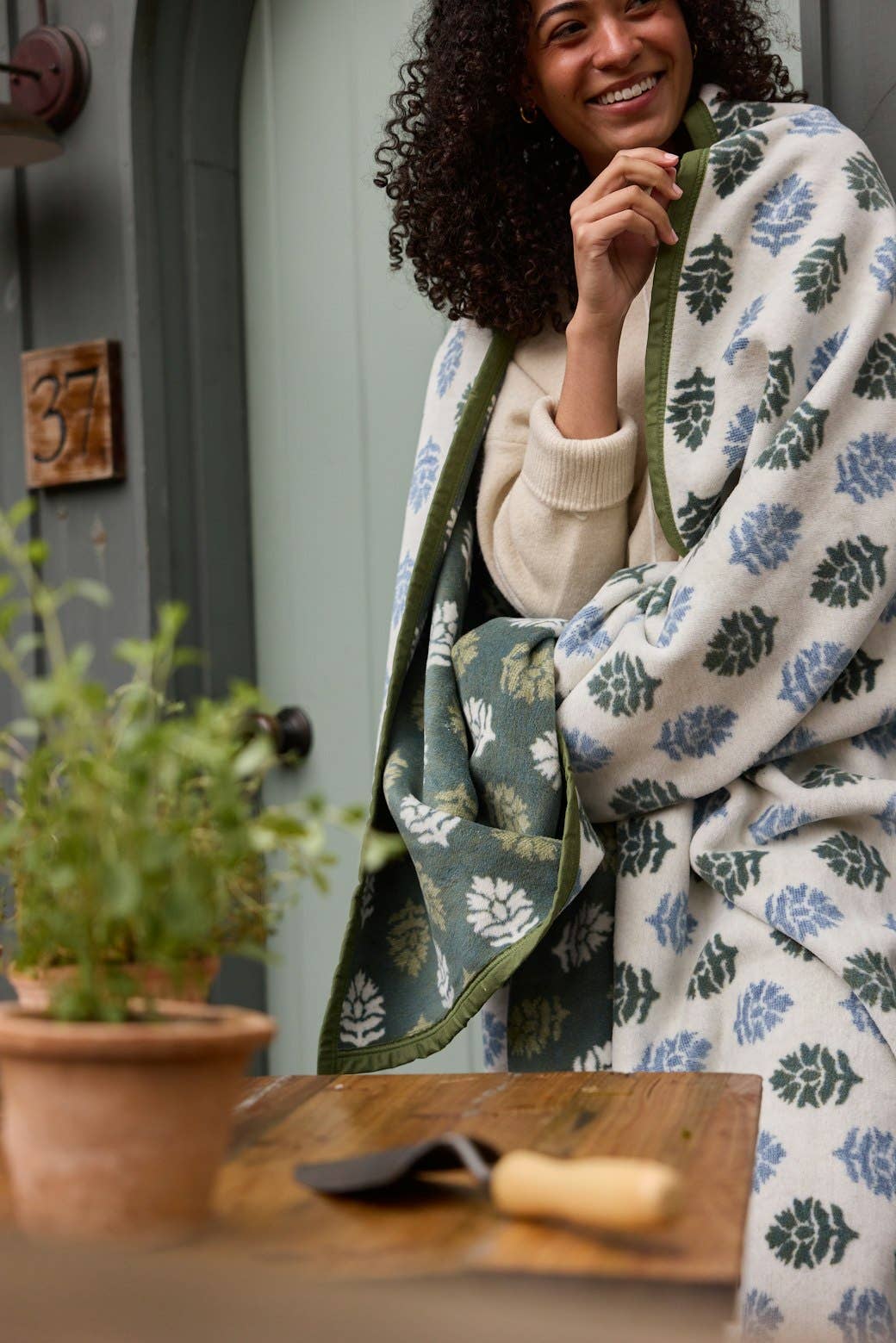 Fleur Block Print Cactus ChappyWrap Blanket - The Preppy Bunny