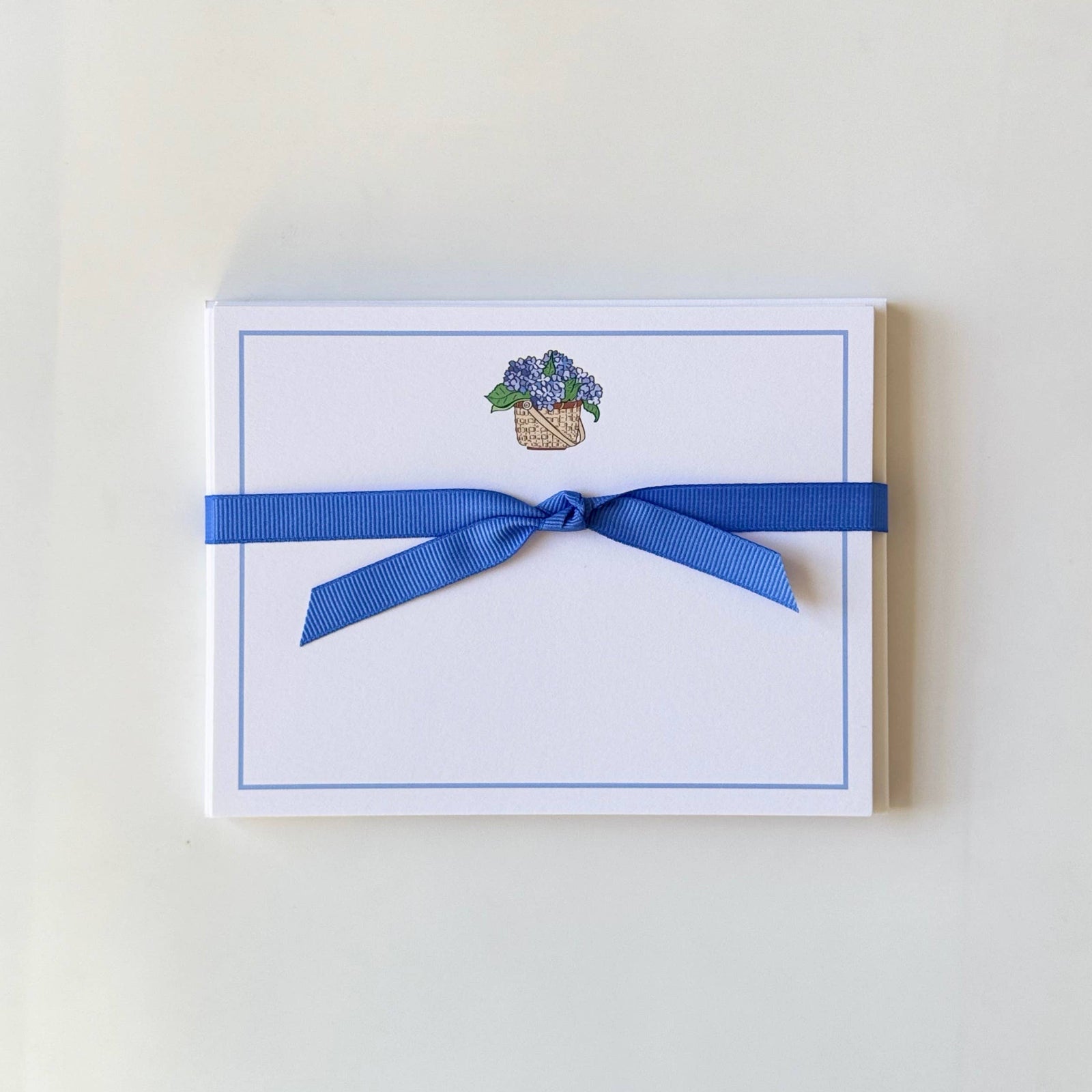 Hydrangea Basket - Flat Note Cards - The Preppy Bunny