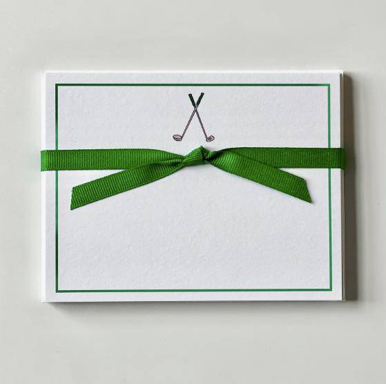 Golf Crossed Clubs Notecard Set - The Preppy Bunny