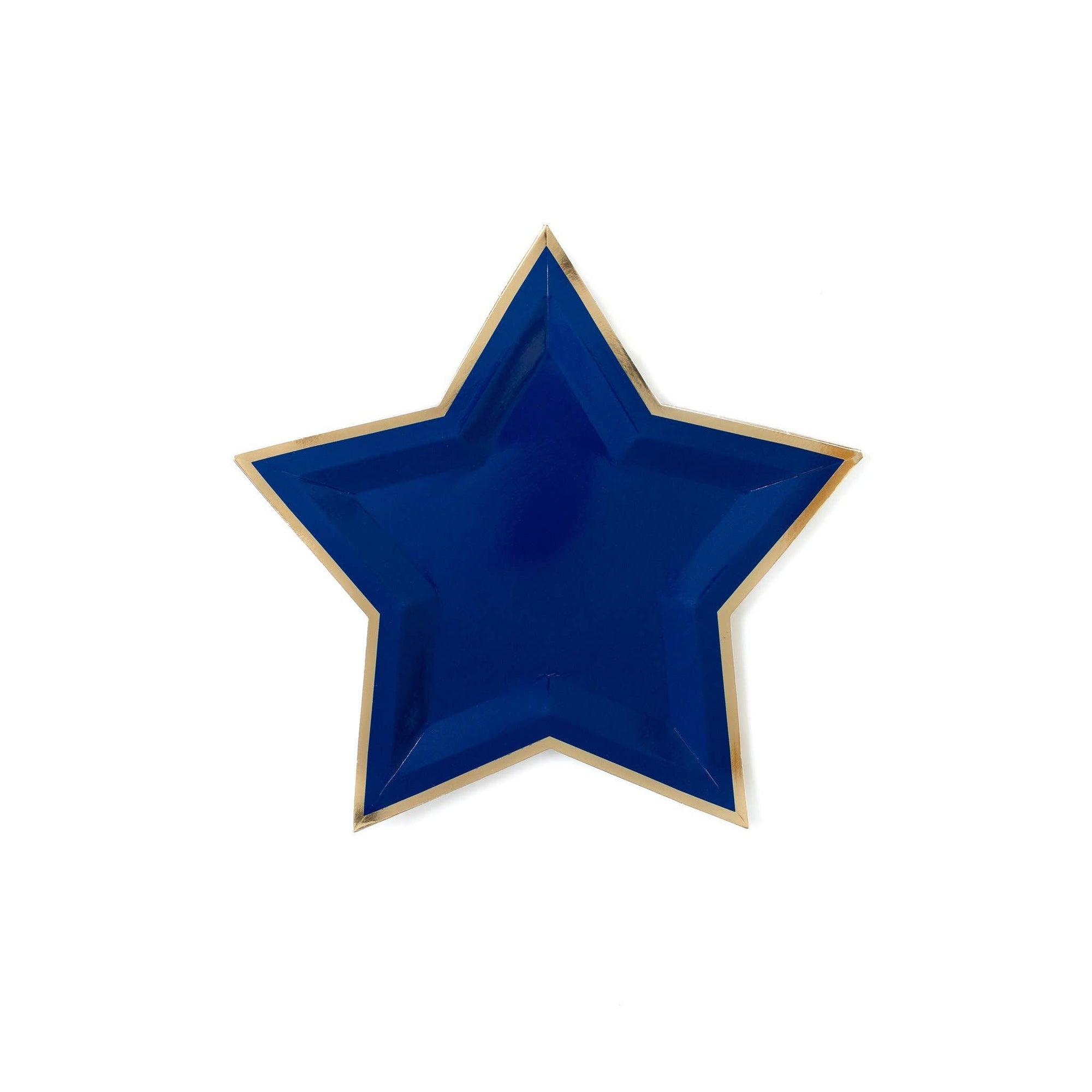 Blue Star Shaped 9" Gold Foiled Plates - The Preppy Bunny