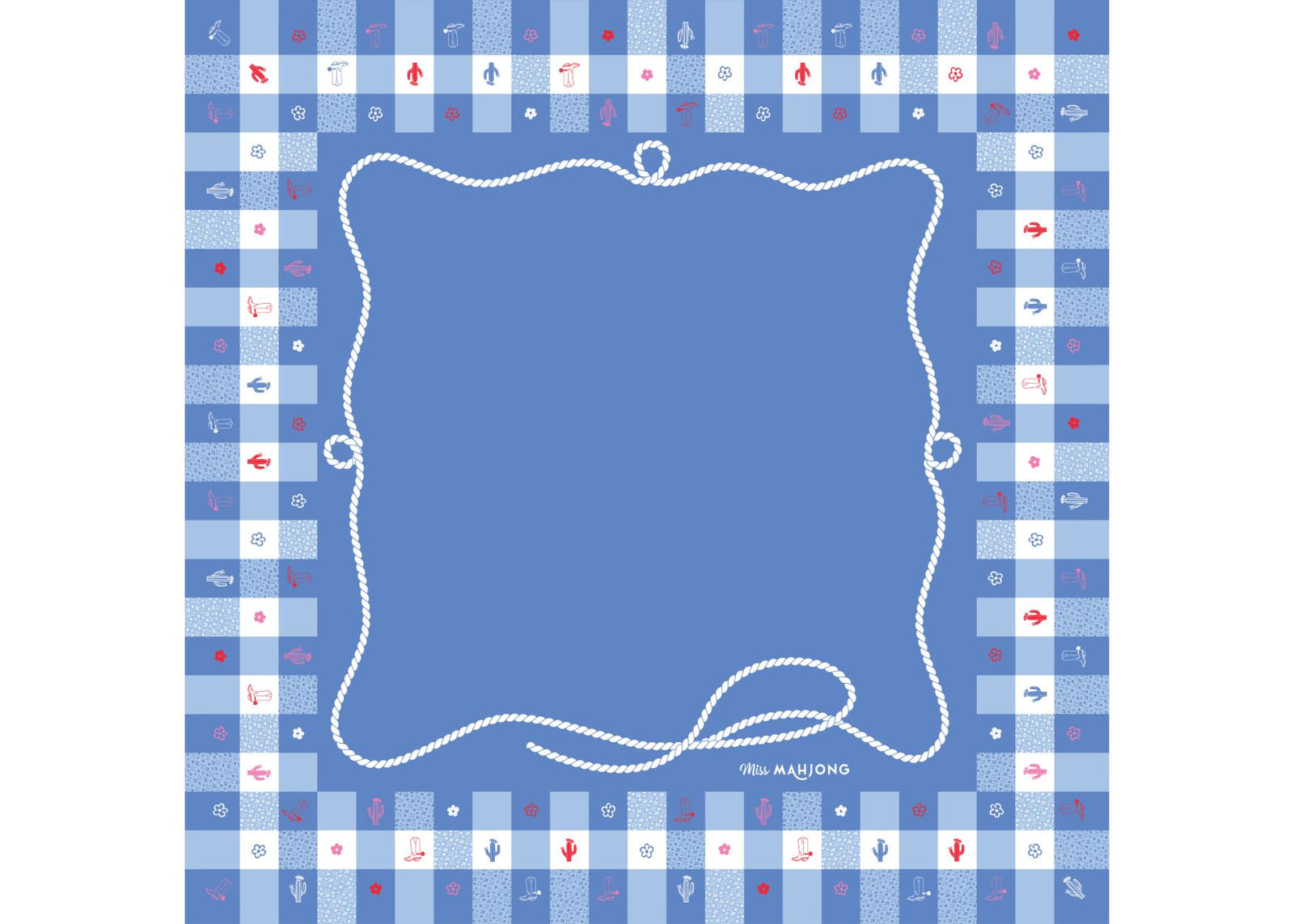 Gingham Mahjong Playing Mat - The Preppy Bunny