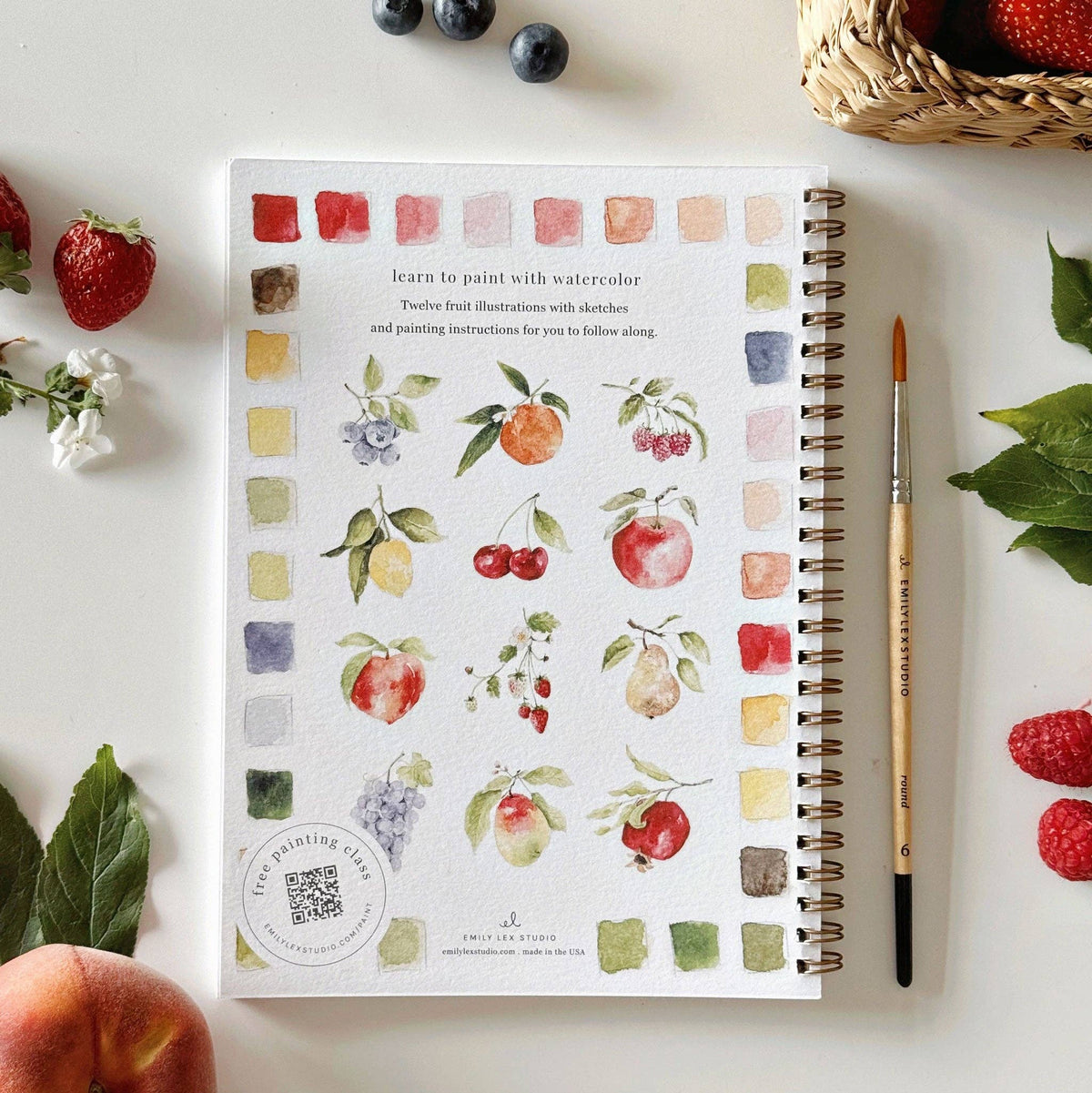 Fruit Watercolor Workbook - The Preppy Bunny