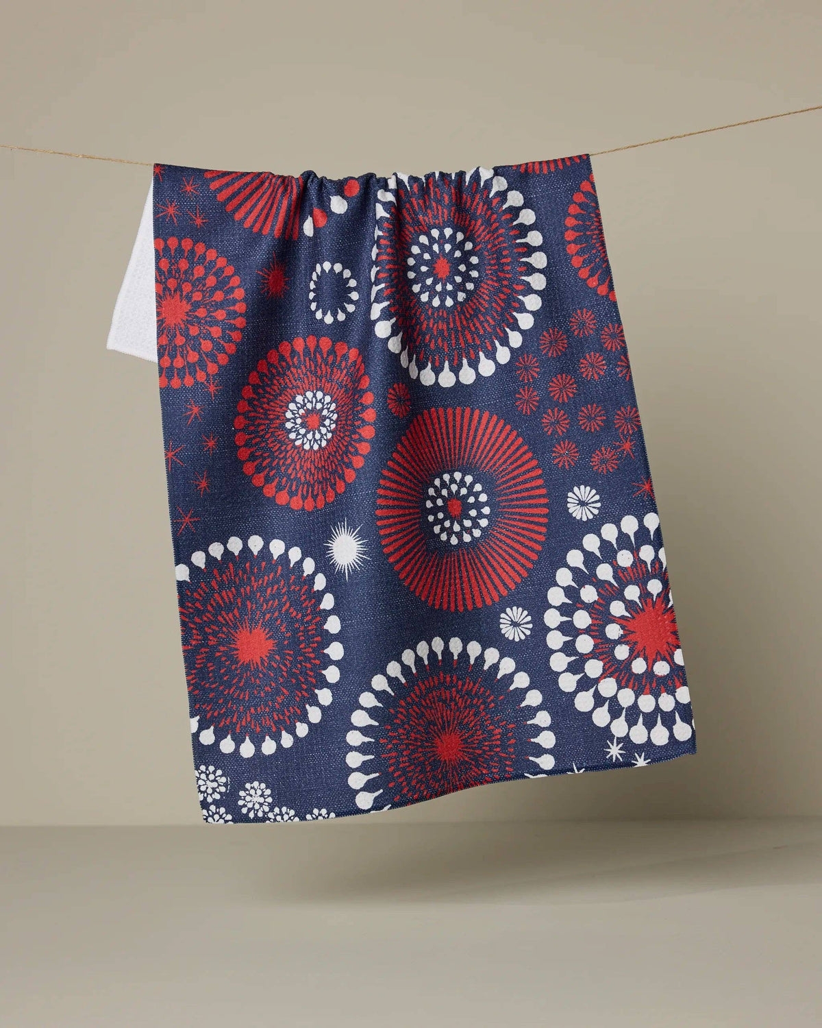 Freedom Sparks Blue Tea Towel by Geometry