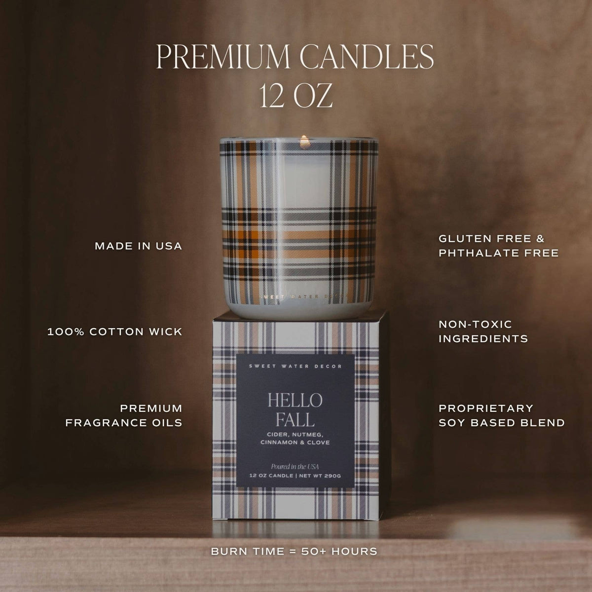 Fall Leaves 12 oz Boxed Soy Candle