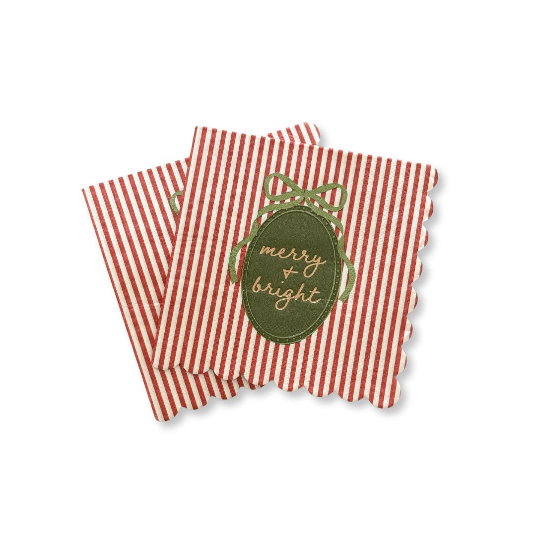 Hearth & Holiday Scalloped Beverage Napkins (24pcs) - The Preppy Bunny