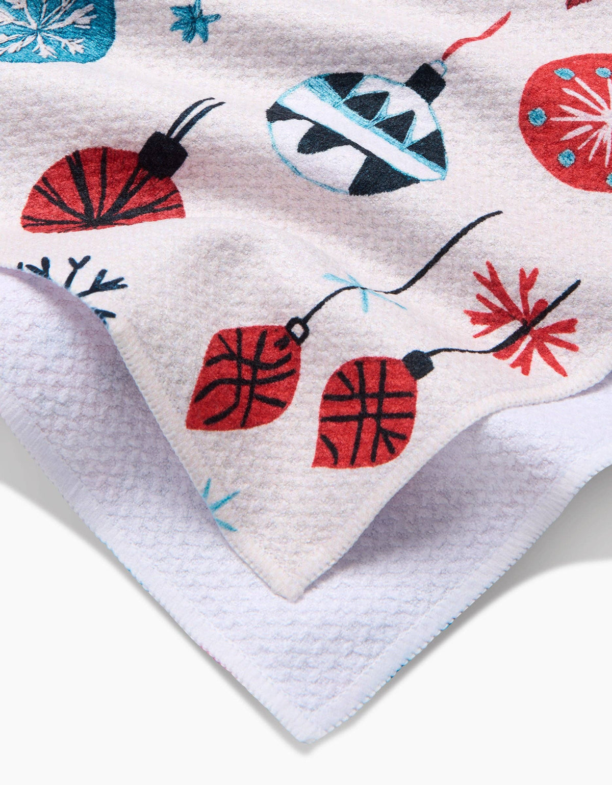 Embroidered Ornaments Tea Towel by Geometry - The Preppy Bunny