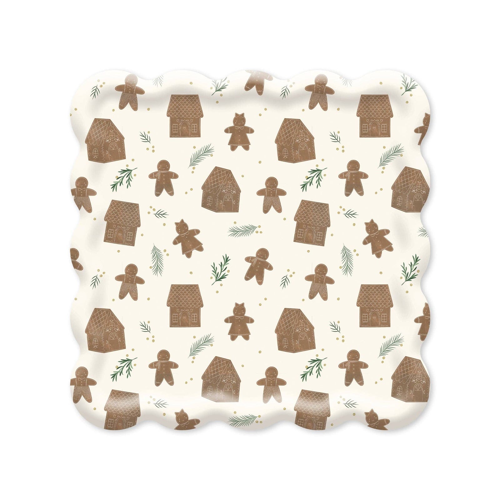Whimsy Gingerbread Pattern 10" Paper Plates - The Preppy Bunny
