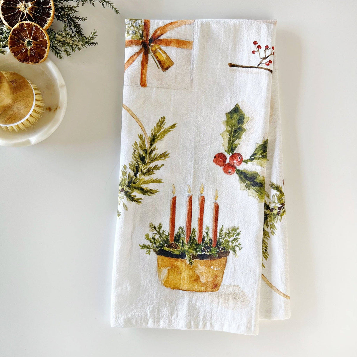 Yuletide tea towel