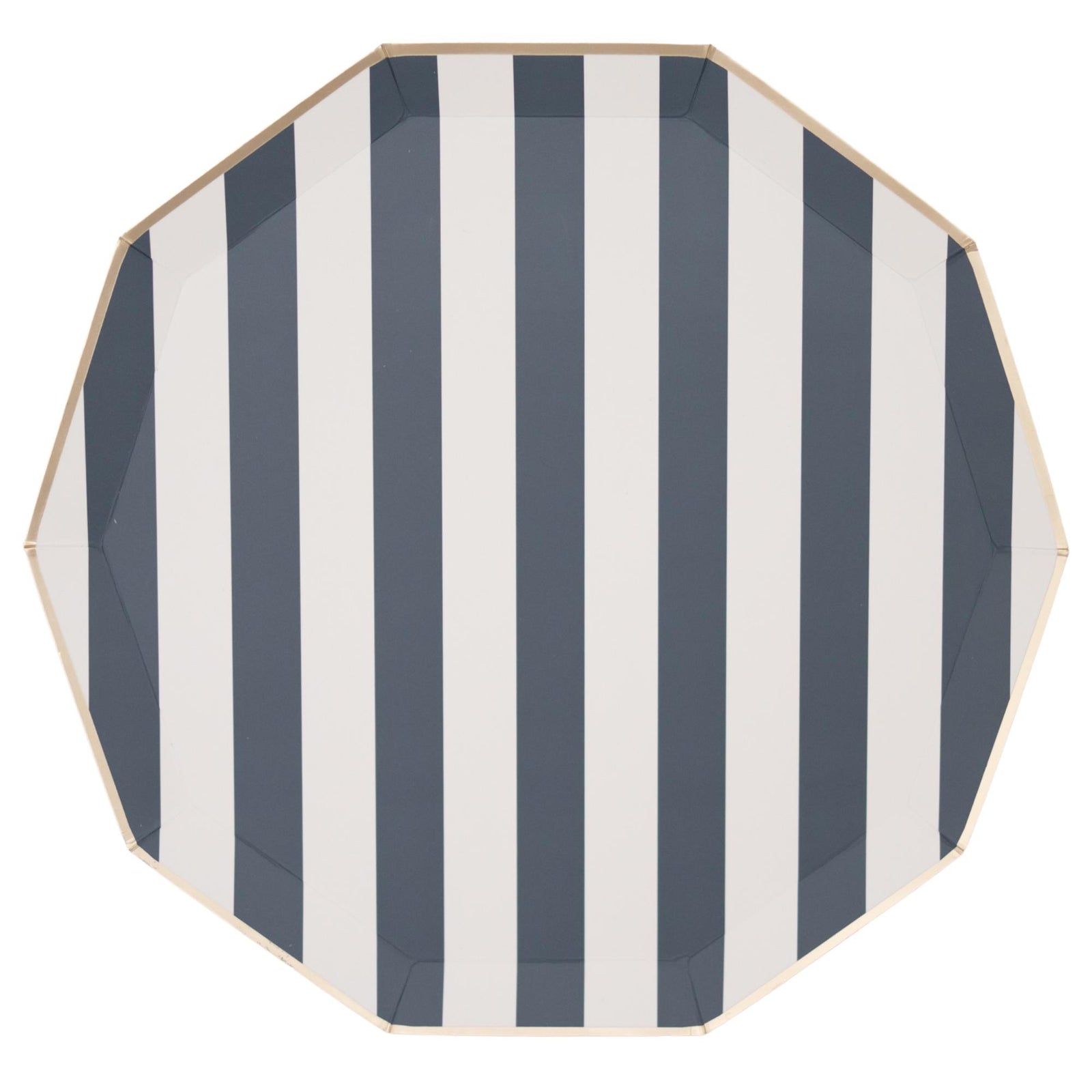 MIDNIGHT BLUE SIGNATURE CABANA STRIPE PLATES - The Preppy Bunny