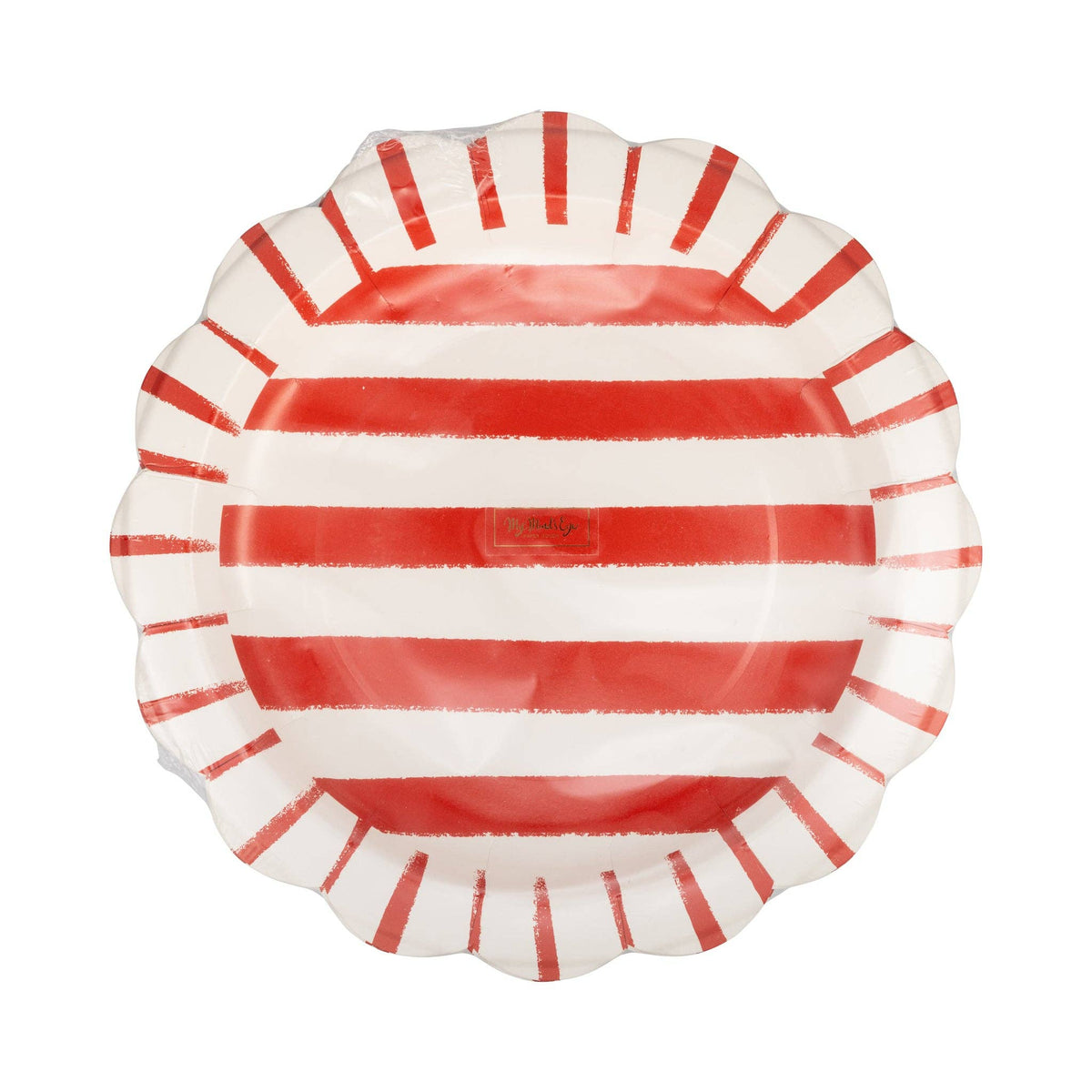 Red Striped Paper Plates - 11" - The Preppy Bunny