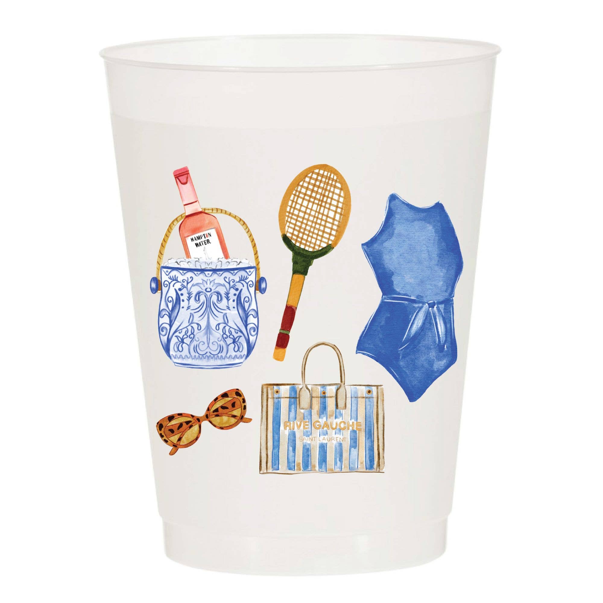 Hampton Vibes Summer Frosted Cups - set of 6 - The Preppy Bunny