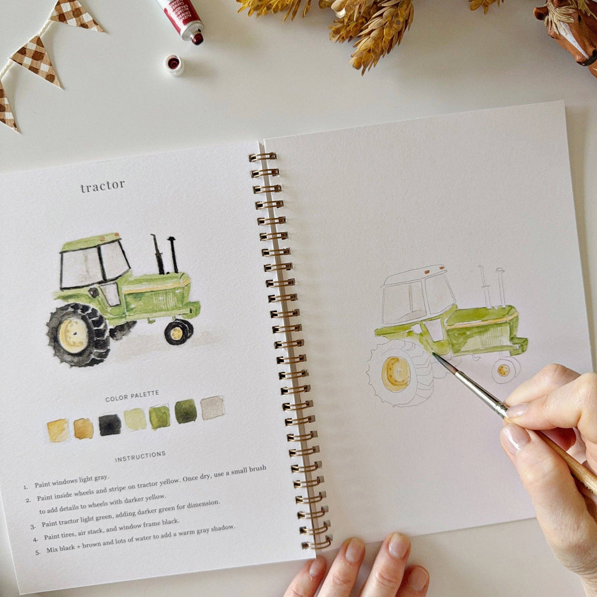 Farm Watercolor Workbook - The Preppy Bunny