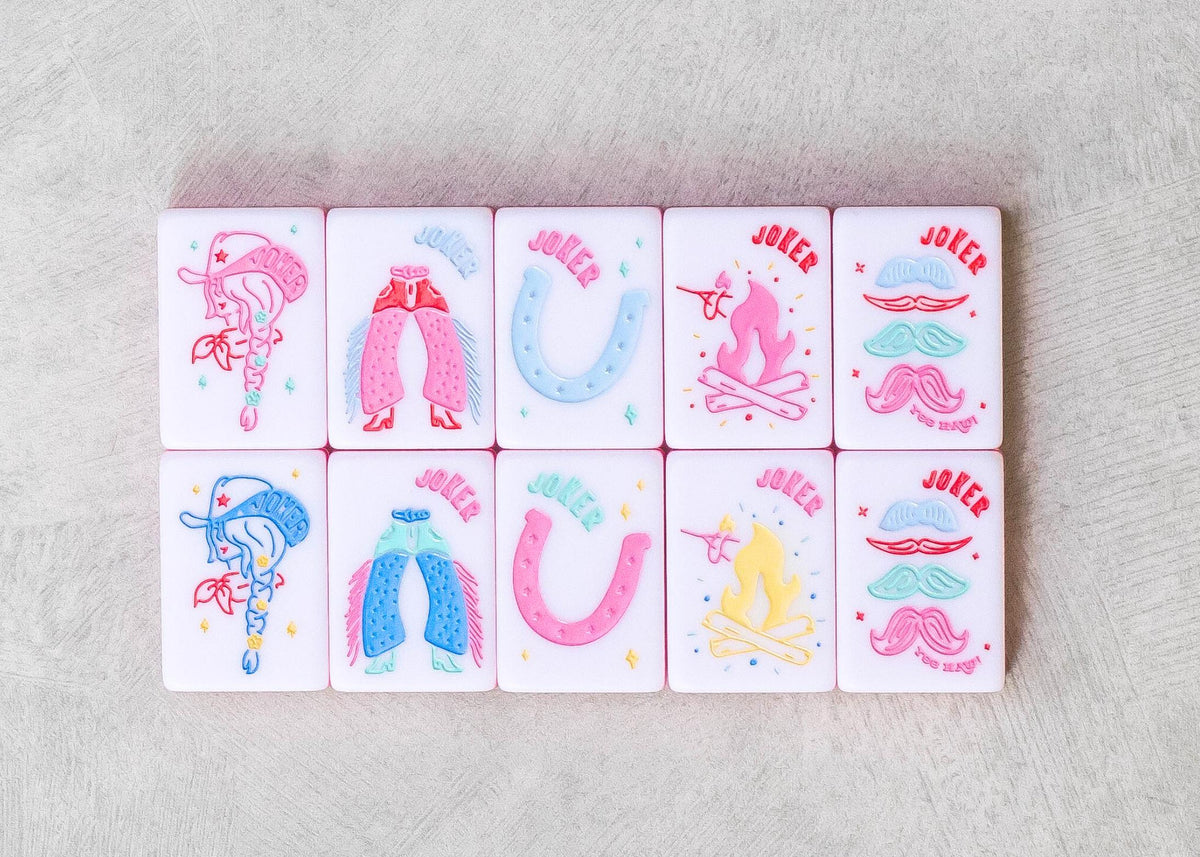 Miss Cowgirl Mahjong Tile Set - The Preppy Bunny