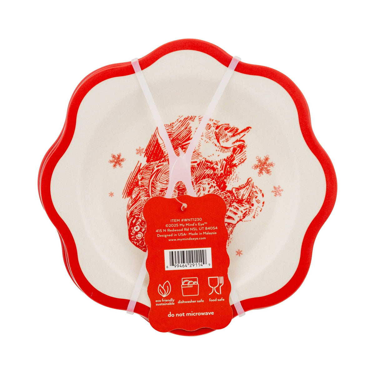 Red Vintage Art Bamboo Plates - Set of 3 - The Preppy Bunny