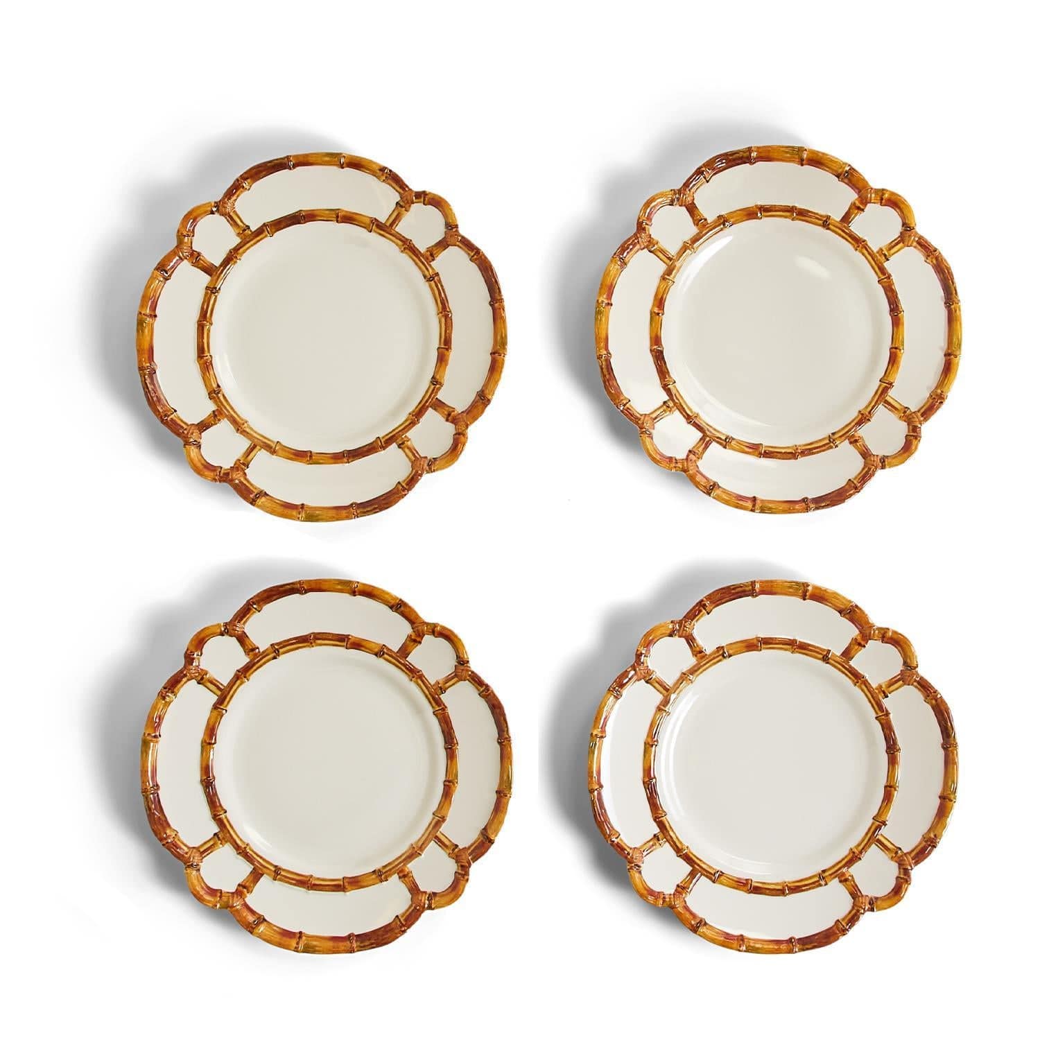 Bamboo Melamine Dinner Plates - Set of 4 - The Preppy Bunny