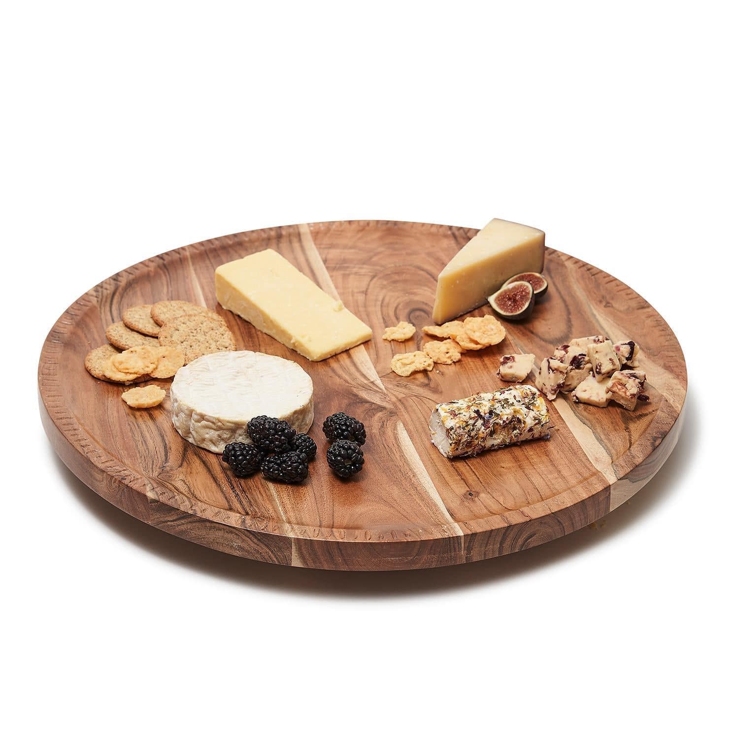 Charcuterie Board Lazy Susan with Hand-Etched Border - The Preppy Bunny