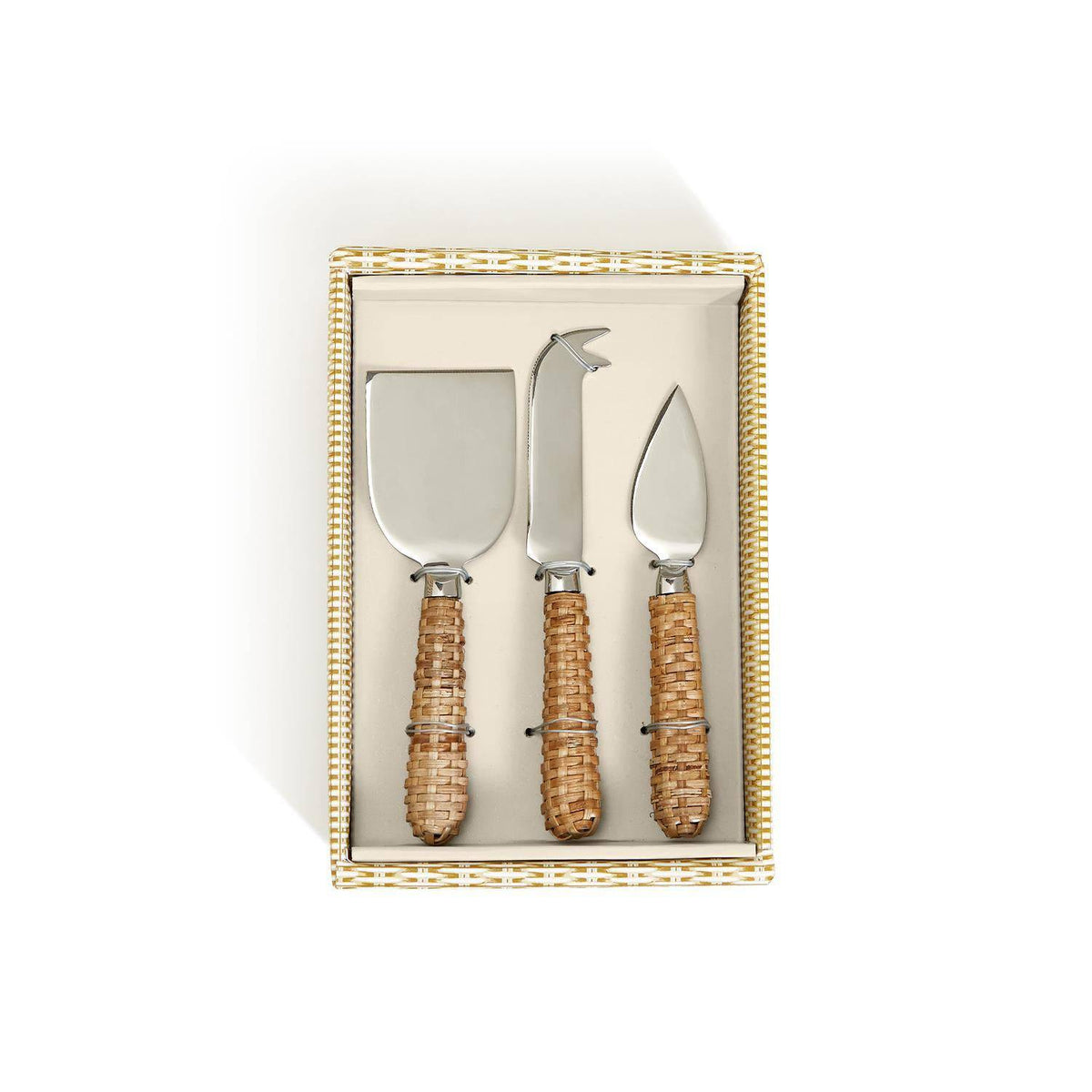 Wicker Weave Set of 3 Cheese Knives - The Preppy Bunny