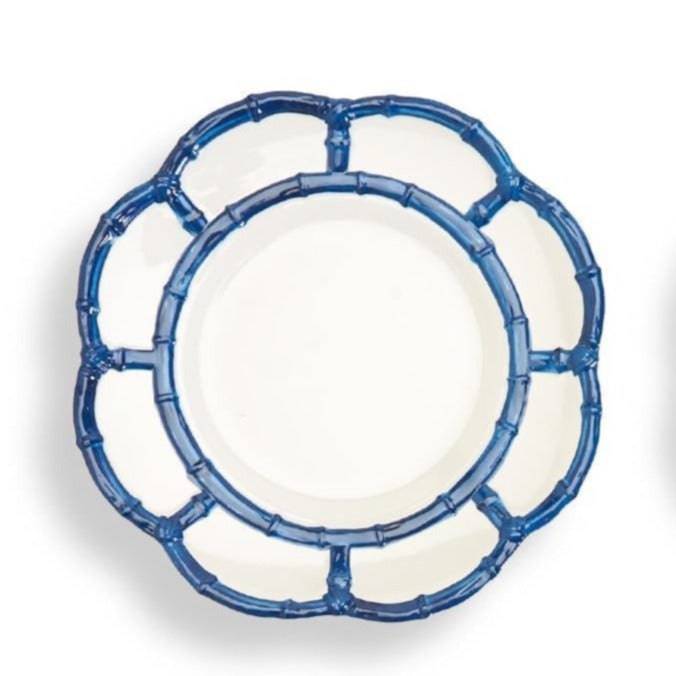 Blue Bamboo Dessert Plate - The Preppy Bunny