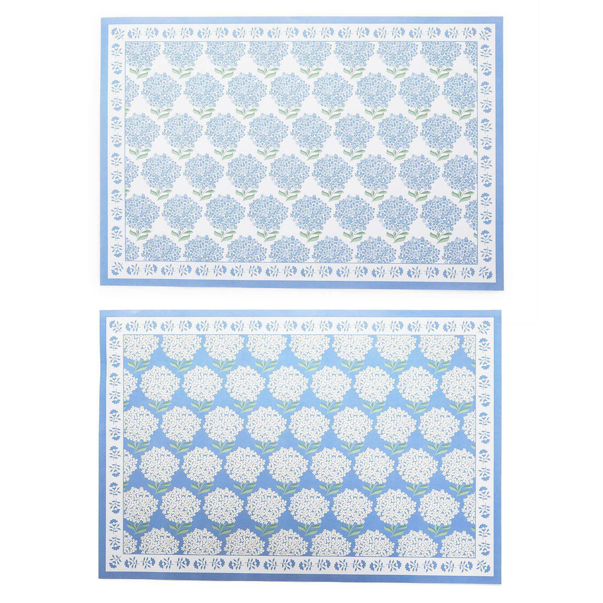 Hydrangea 40 Pc Paper Placemat Book in Assorted 2 Designs - The Preppy Bunny