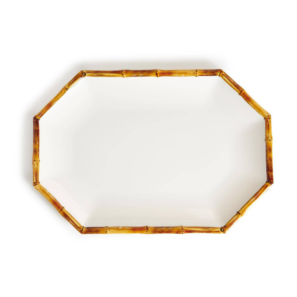 Bamboo Octagonal Serving Tray / Platter with Bamboo Rim - The Preppy Bunny
