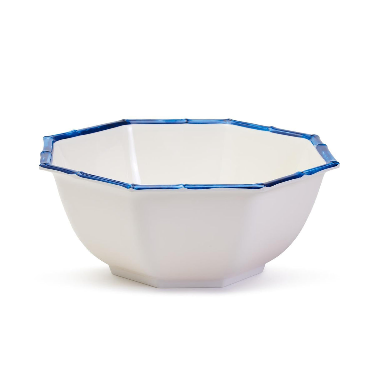 Blue Bamboo Octagonal Serving Bowl - The Preppy Bunny