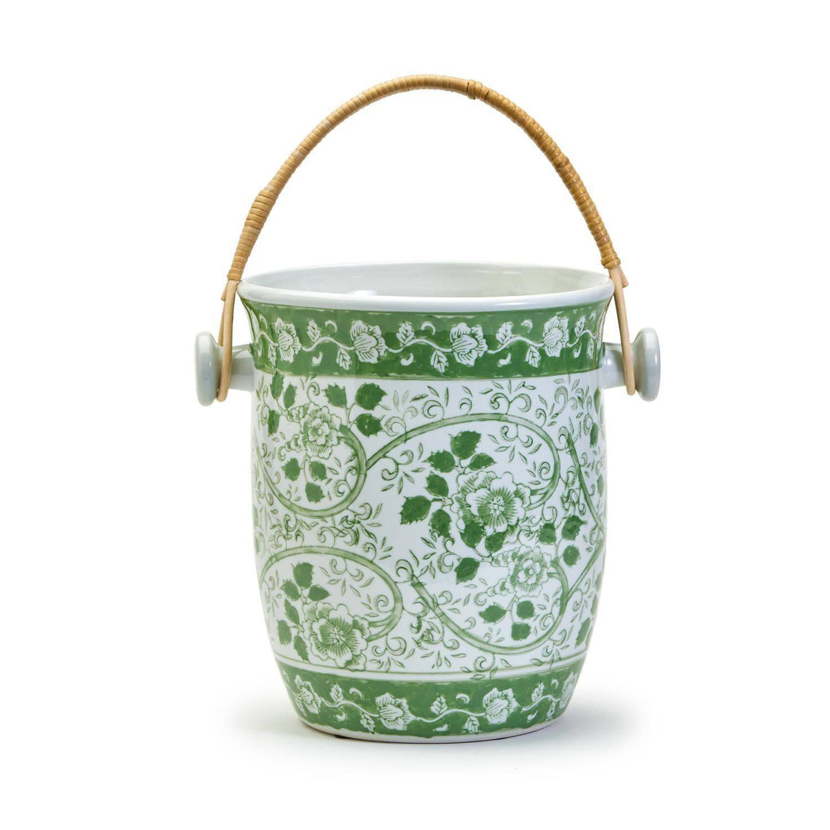 Countryside Cooler Bucket with Woven Cane Handles - The Preppy Bunny