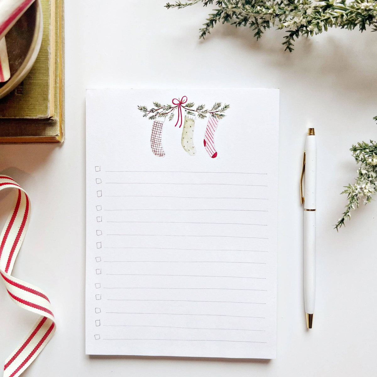 Christmas Checklist Notepad - The Preppy Bunny