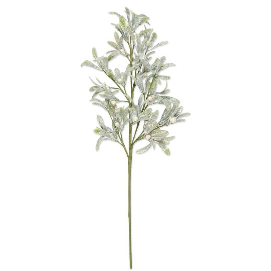 24 inch Glittered Mistletoe Stem - The Preppy Bunny