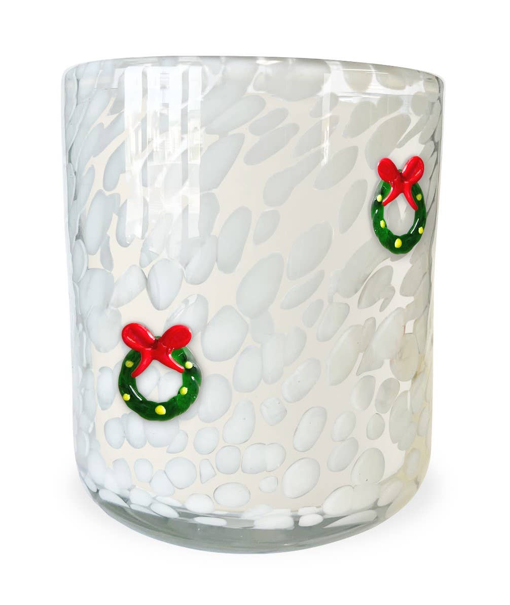 Mistletoe Wreath Holiday Confetti Icon 12oz Candle - The Preppy Bunny
