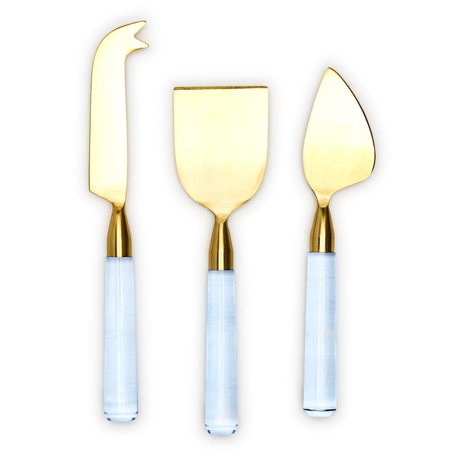 Blue Skies Set of 3 Cheese Knives in Gift Box - The Preppy Bunny