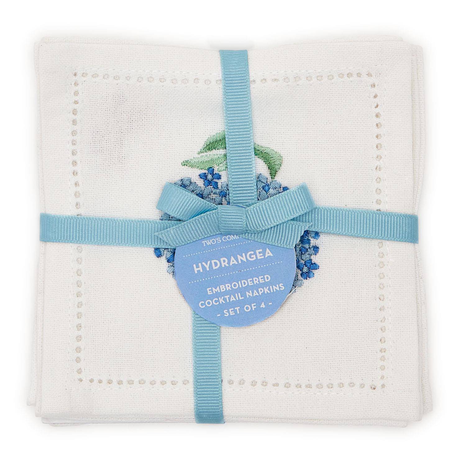 Hydrangea Set of 6 Cocktail Napkins - The Preppy Bunny
