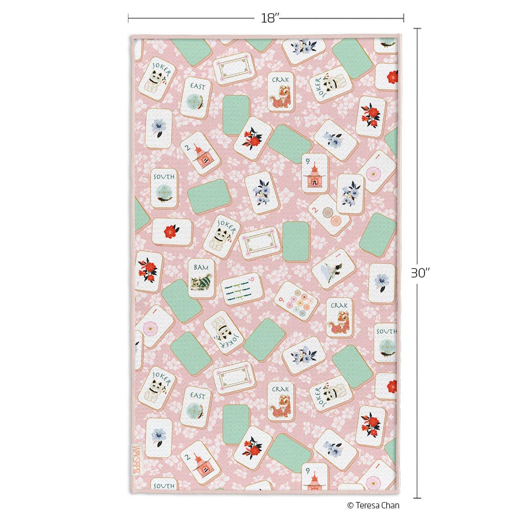 Mahjong Microfiber Kitchen Towel - The Preppy Bunny
