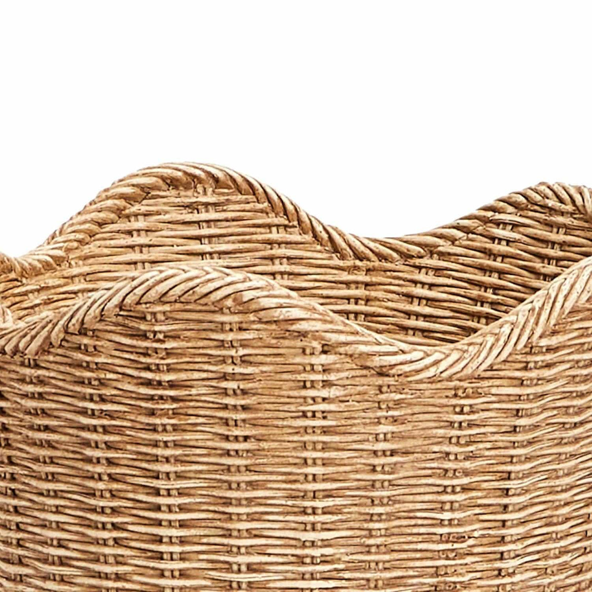 Scalloped Edge Basket Weave Pattern Cachepot - Resin - The Preppy Bunny