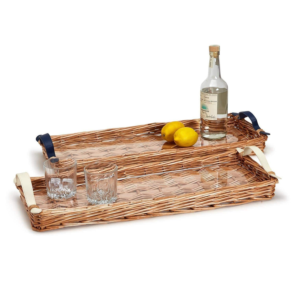 Wicker Tray with Acrylic Insert - 2 colors available - The Preppy Bunny