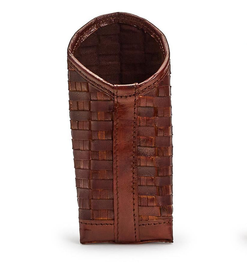 Genuine Leather Standing Triangular Weighted Eyeglass / Accessory Holder