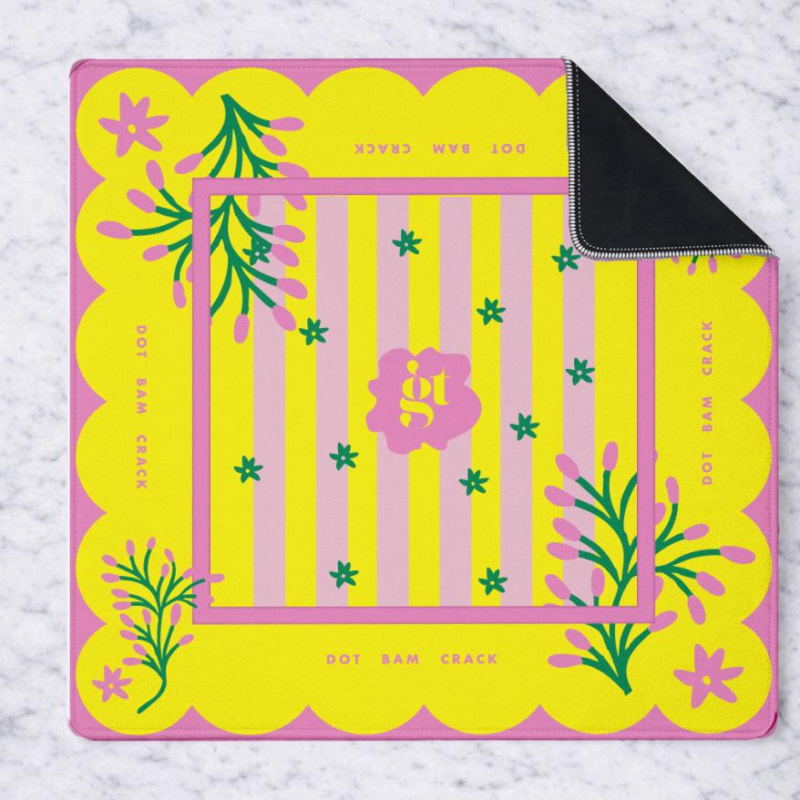 Mahjong Mat in Palm Springs Yellow 33"x33"