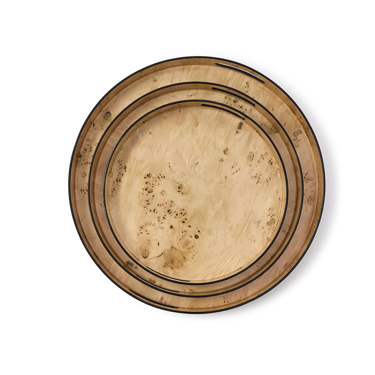 Burled Wood Pattern Round Tray